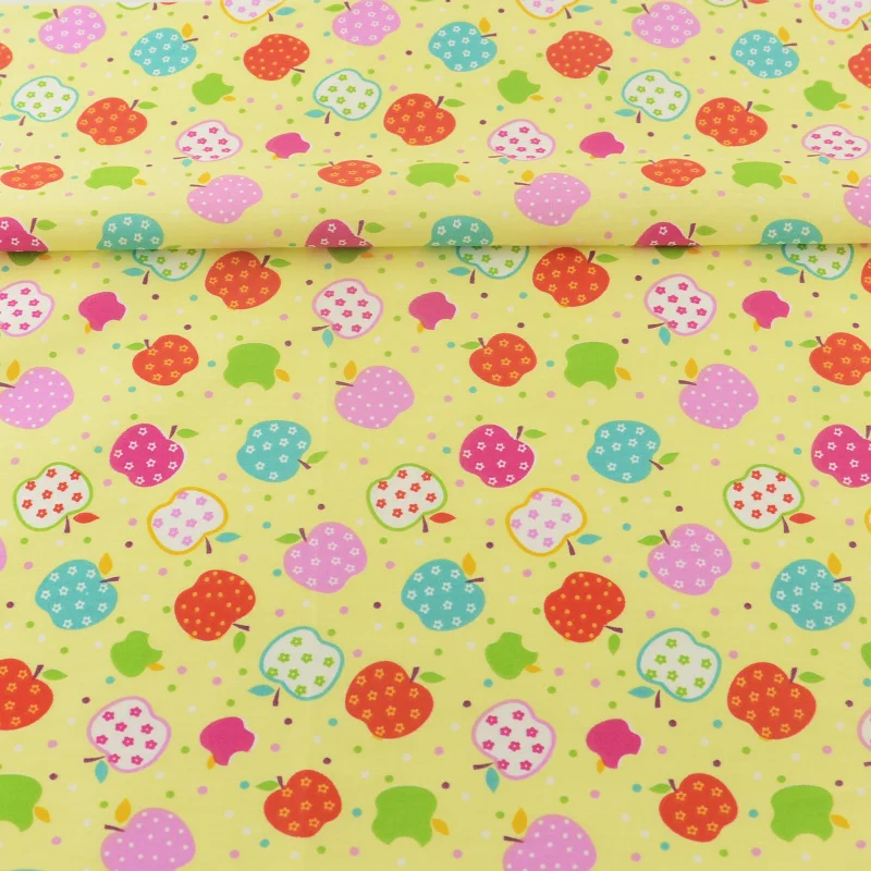 

Yellow Quilting Patchwork Twill Cloth Tecido Scrapbooking Decoration Apples Designs Telas 100% Cotton Fabric Sewing Bedding