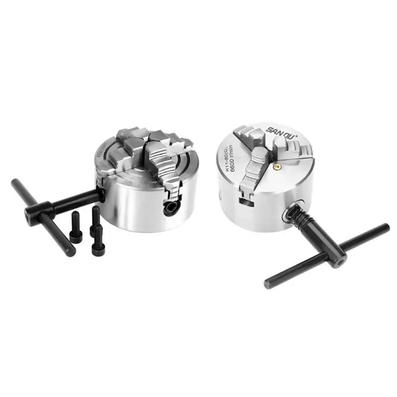 

Manual Self-centering DIY Metal Wood Lathe Chuck Woodworking Accessories Parts Wood Lathe Chuck Wood-working Scroll Chuck Clamp