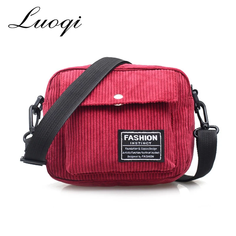 

Solid Corduroy Shoulder Shopping Bag Crossbody Bags 2018 Winter Luxury Handbags Designer Small Women Messenger Bags Wholesale