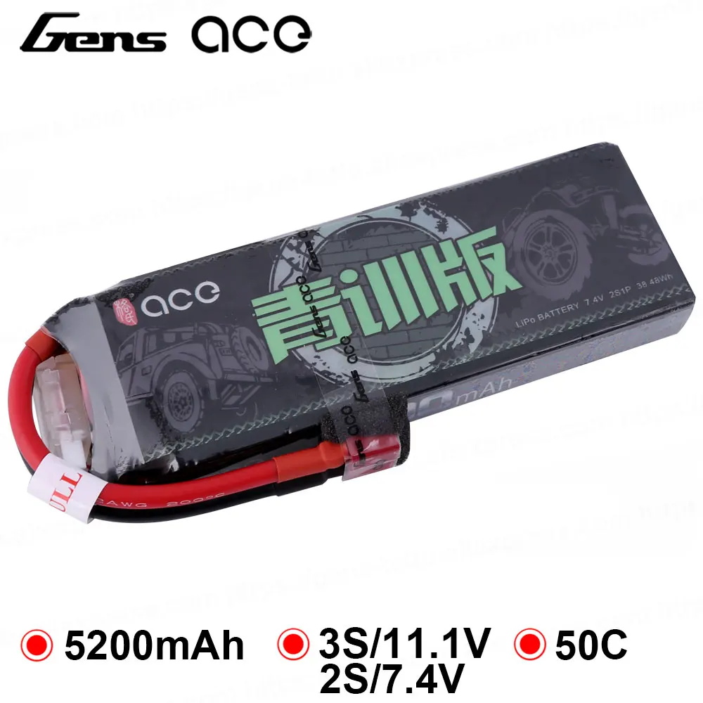 Escala para Traxxas Gens Lipo Bateria Mah 11.1 v 50c Xt60 Deans Plug 1 – 10 8 Barra 4×4 Carro rc Ace 5200