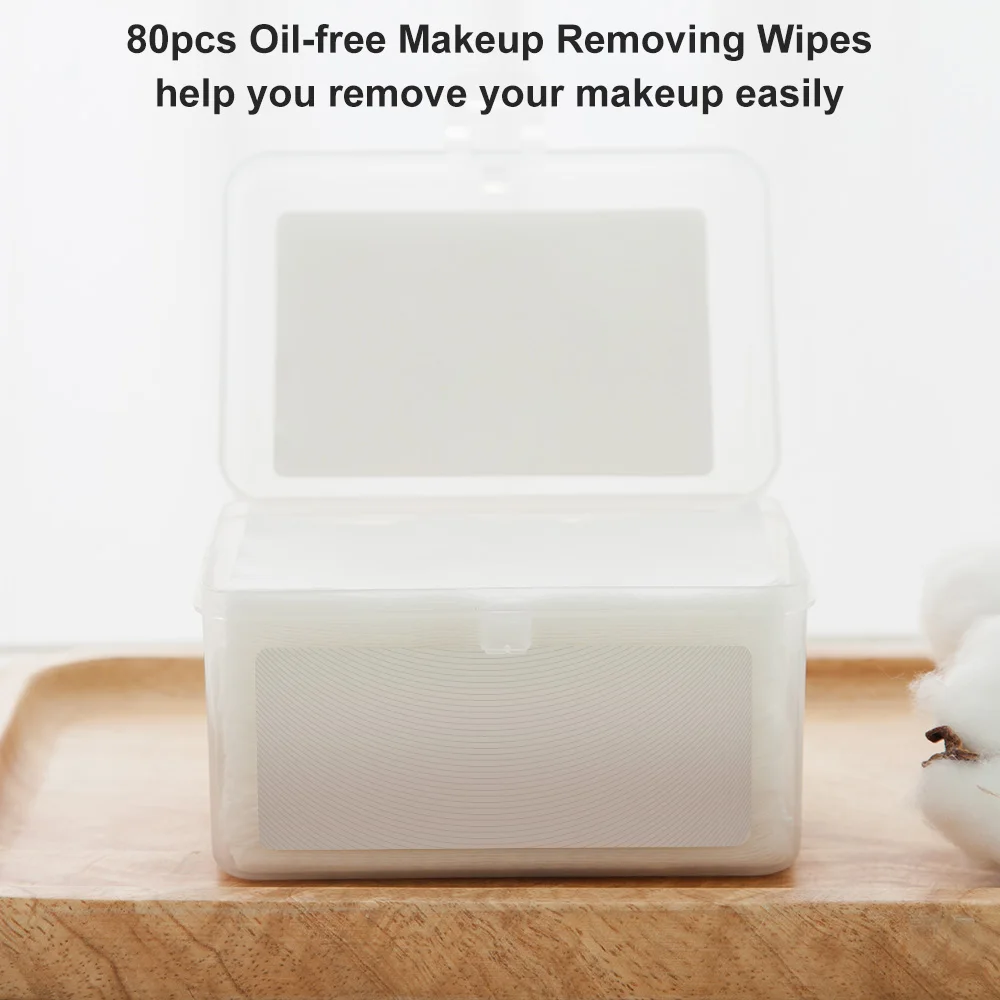 80pcs Wipe Cotton Makeup Wipes Cotton Oil free Makeup Removing Wipes