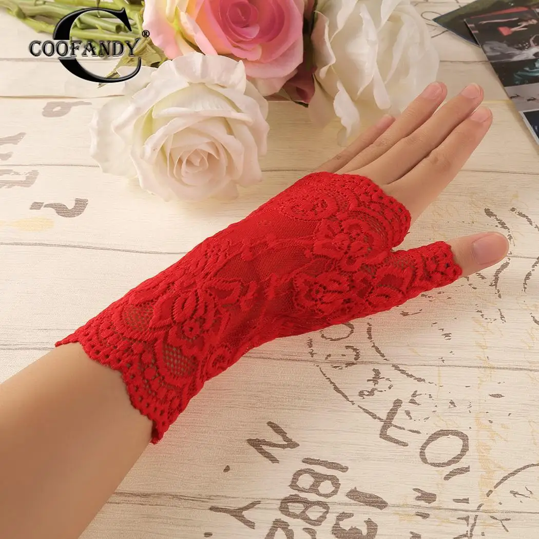 

Women Outdoor Lace Fingerless Thin Anti-Sun 1 Pair Gloves