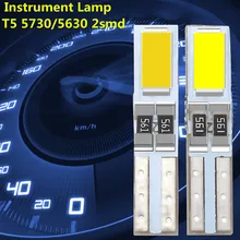 2x/4x/10x/20x/50x Авто светодиодный T5 W3W 5730 SMD Клин Сторона лампы приборов Панель свет Спидометр измерительная приборная панель DC 12 V