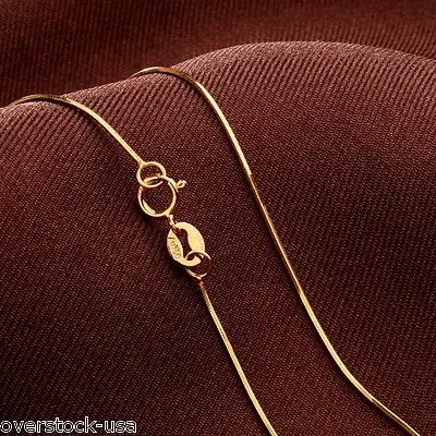 

ONSALE 15.7INCH 18K Yellow Gold Necklace Snake Link Chain /1.9-2.2g