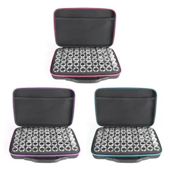 

60 Bottles Diamond Painting Box Tool Container Storage Box Carry Case Holder Hand Bag Zipper Design Shockproof Durable