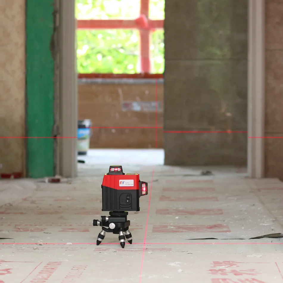 KaiTian 12Lines 3D5 Laser Level Self-Leveling 360 Horizontal And Vertical with Outdoor Tilt Function Cross Red Laser Beam Line