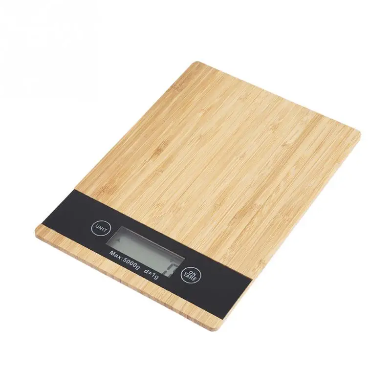 

Bamboo LED Display Electric Kitchen Weighing Scale Food Diet Weight Balance Wood Scale Cooking Scale