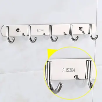 

High Quality Stainless Steel Robe Hook ingle Hook Straight Bathroom Towel Hanger Kitchen Utensils Hooks