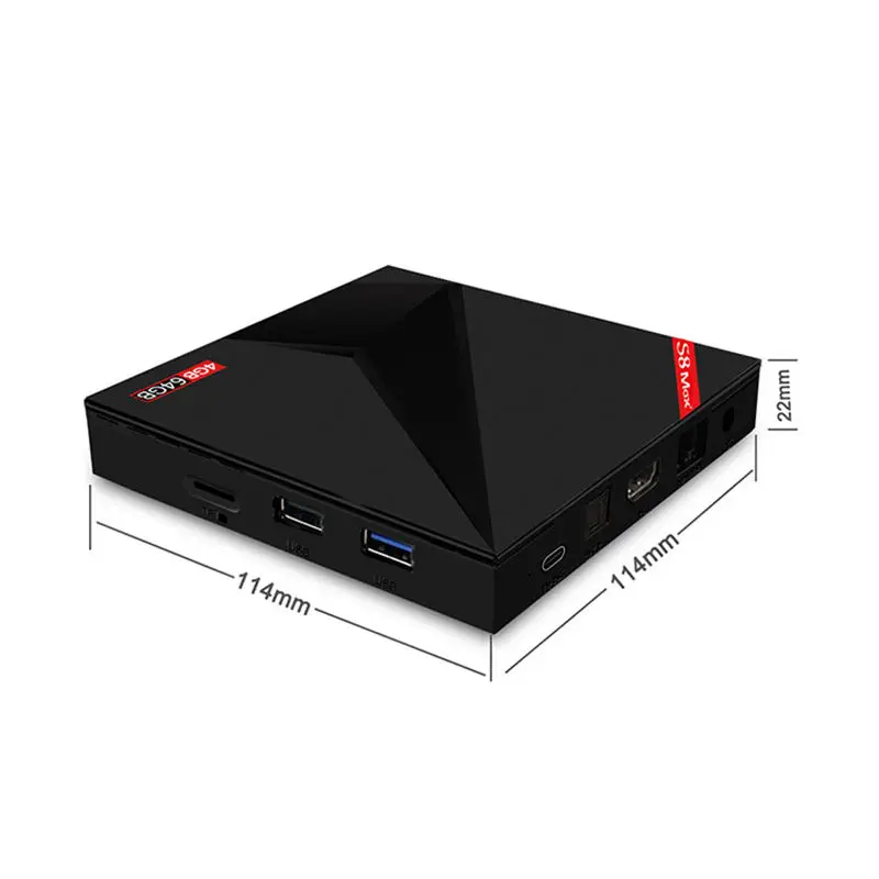 S8 Max+ Android 9.0 Tv Box Rk3328 Chip 4K Hd 4Gb +64Gb 2.4G/5Ghz Dual Wifi 4K Smart Tv Box (Eu Plug)