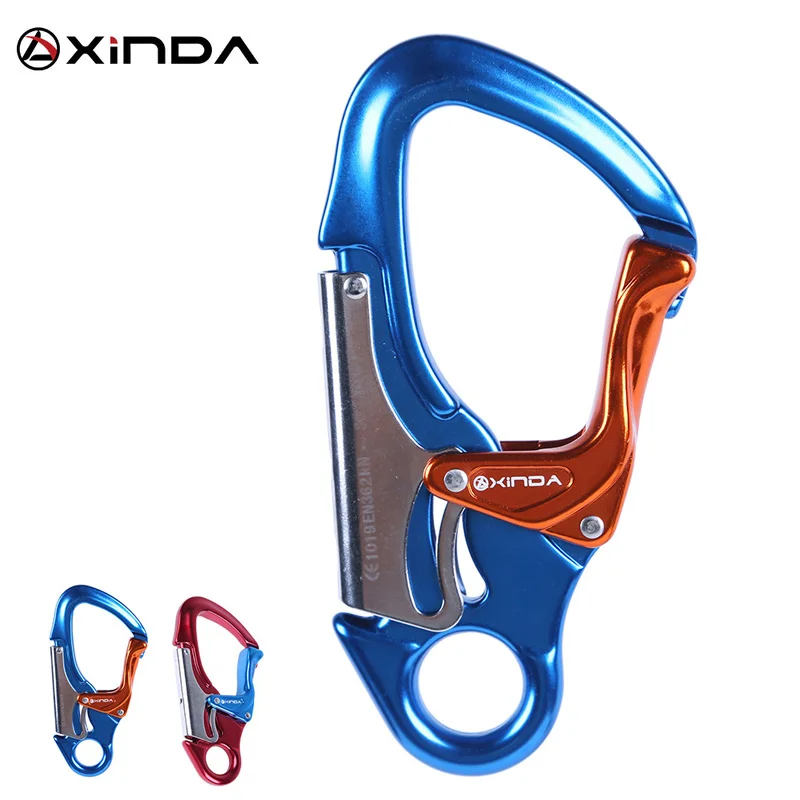

Aluminum Alloy Dual Lock Captive Eye Snap Hook Carabiner for Rock Climbing Arborist Rescue 30KN for rappelling Rock Climbing