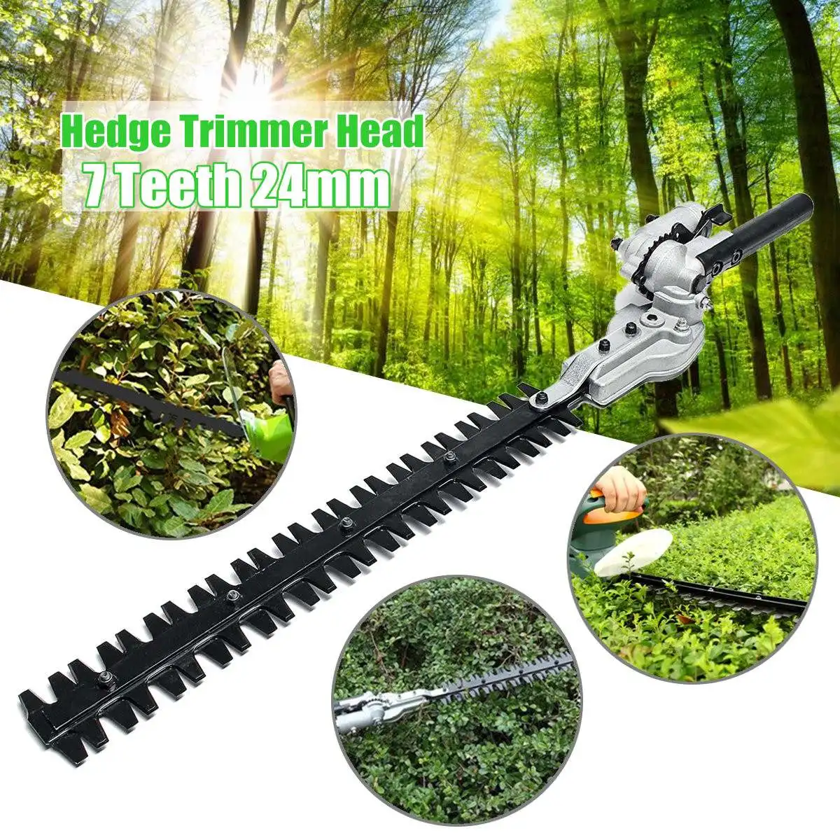 

Garden 7 Teeth Gearbox 24mm Pole Hedge Trimmer Bush Cutter Head Attachment For Trimming Hedges Chainsaw Garden Power Tools