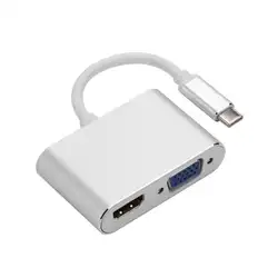 Тип-C USB 3,1 к HDMI VGA 4 К x 2 К адаптер конвертер кабель провода для HDTV MacBook pro ChromeBook высокое качество Тип-C Новый адаптер