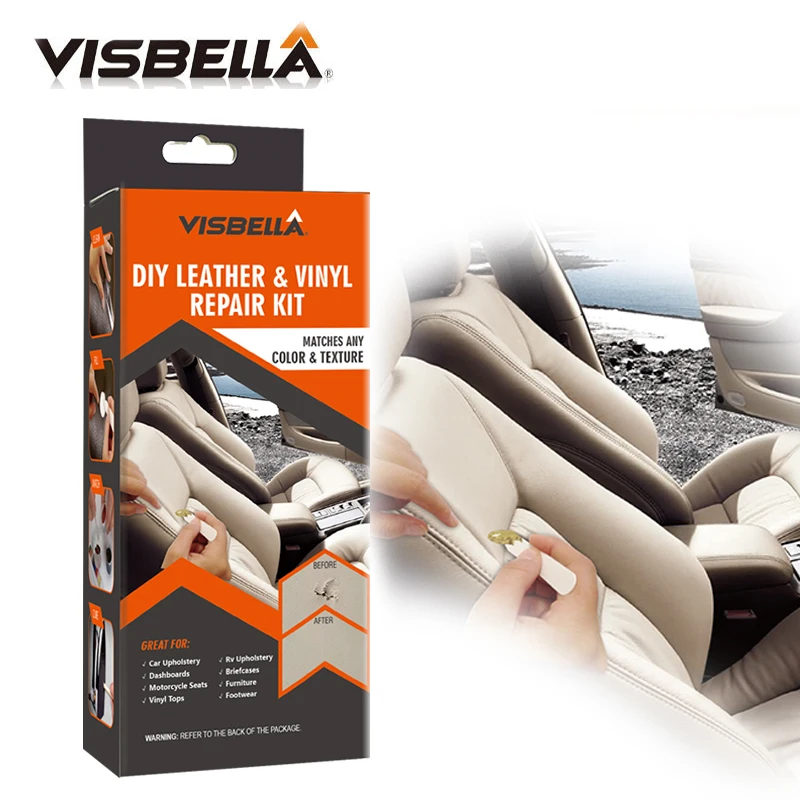 Visbella 48pcs Liquid Skin DIY Leather Vinyl Restore Tools Leather Repair Kit For Sofa Coats Hole Crack Rip Auto Car Care Repair