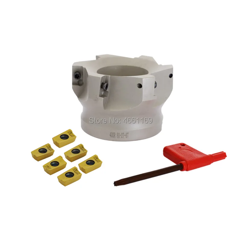 

BAP400R 80 27 6T right angle shoulder face mill cutter, 6pcs inserts are fitted on the cutter