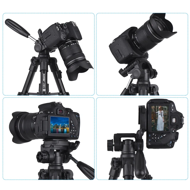 ZOMEI Q100  Camera Tripod 52cm/20" Lightweight Aluminum with Quick Release Plate/ Carry Bag for Canon Nikon Sony DSLR 4