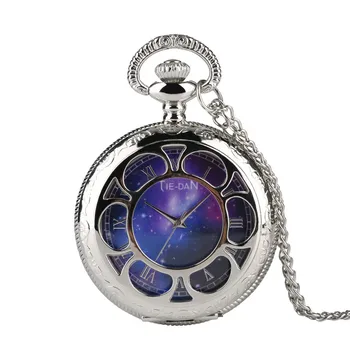 

Pocket Watch for Men Creative Earth Pattern Quartz Pocket Watch Chain Retro Alice in Wonderland Pocket Watch Necklace