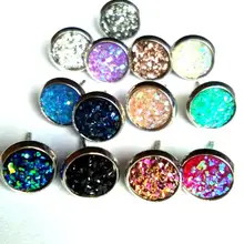 AKOLION модные украшения милые 8 мм блестящие стразы маленькие сережки серьги из нержавеющей стали Шпильки 24 пар/лот упаковка