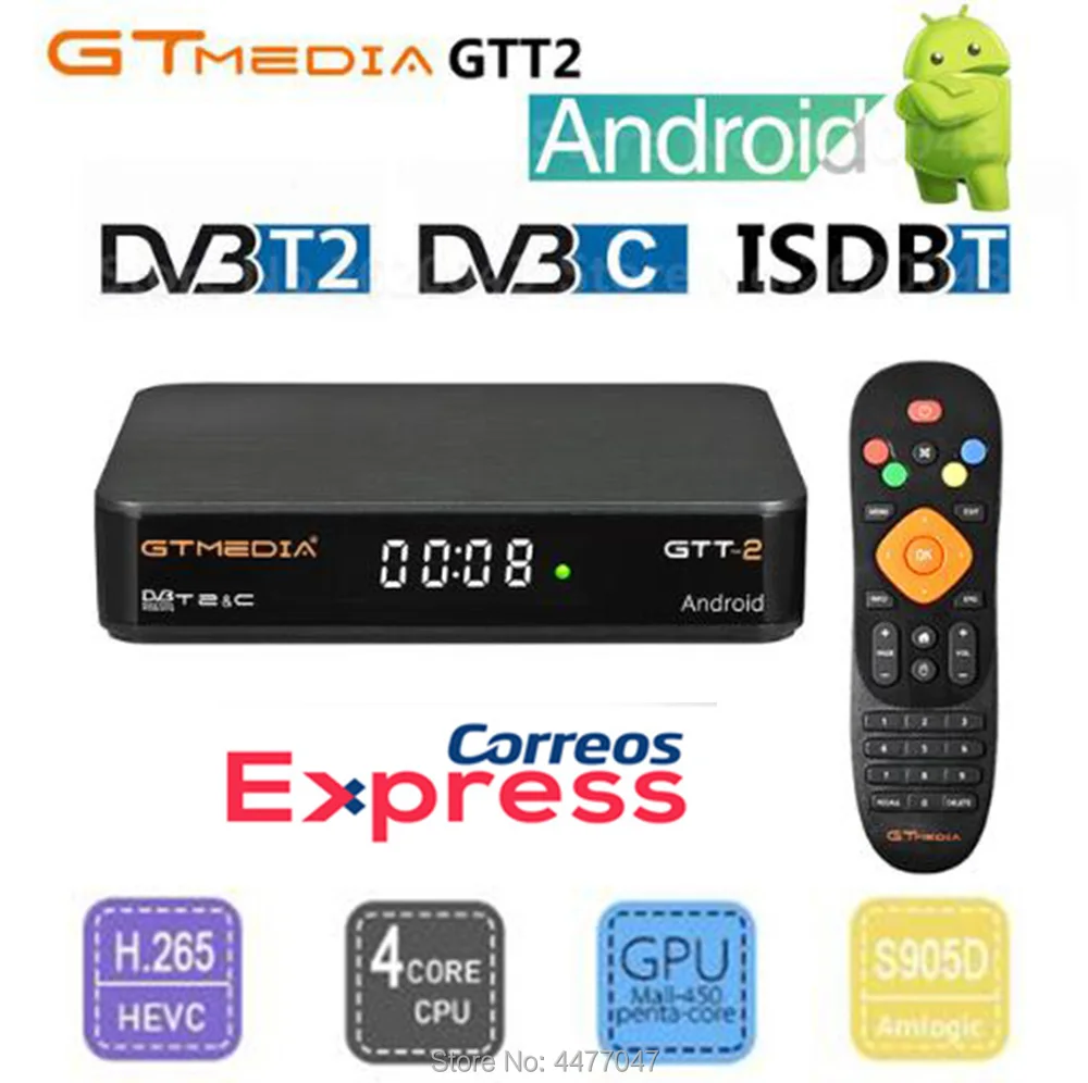 

GTMEDIA GTT2 DVB-T2/C Amlogic S905D DDR3 2GB 8GB 1080p Android 6.0 TV Box signal free H.265 Built-in Wifi 2.4G for Germany Italy