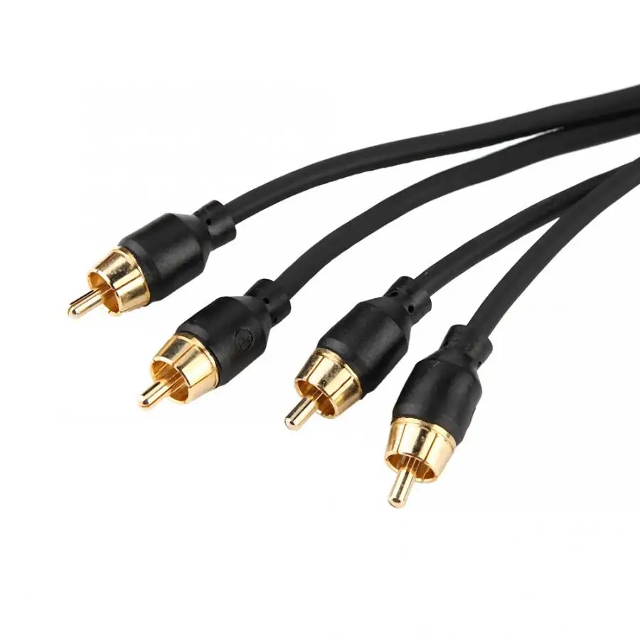 Кабель аудиосигнала 5 метров Автомобильный Черный RCA ультрагибкие аксессуары Usb