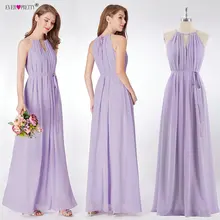 Фиолетовое платье для невесты Новое Элегантное шифоновое свадебное платье трапециевидной формы без рукавов для гостей
