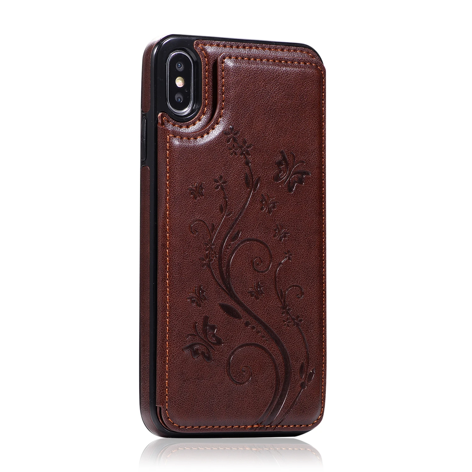 Роскошный кожаный чехол KISSCASE для iPhone 6 6s 7 Plus с откидной крышкой и отделением карт
