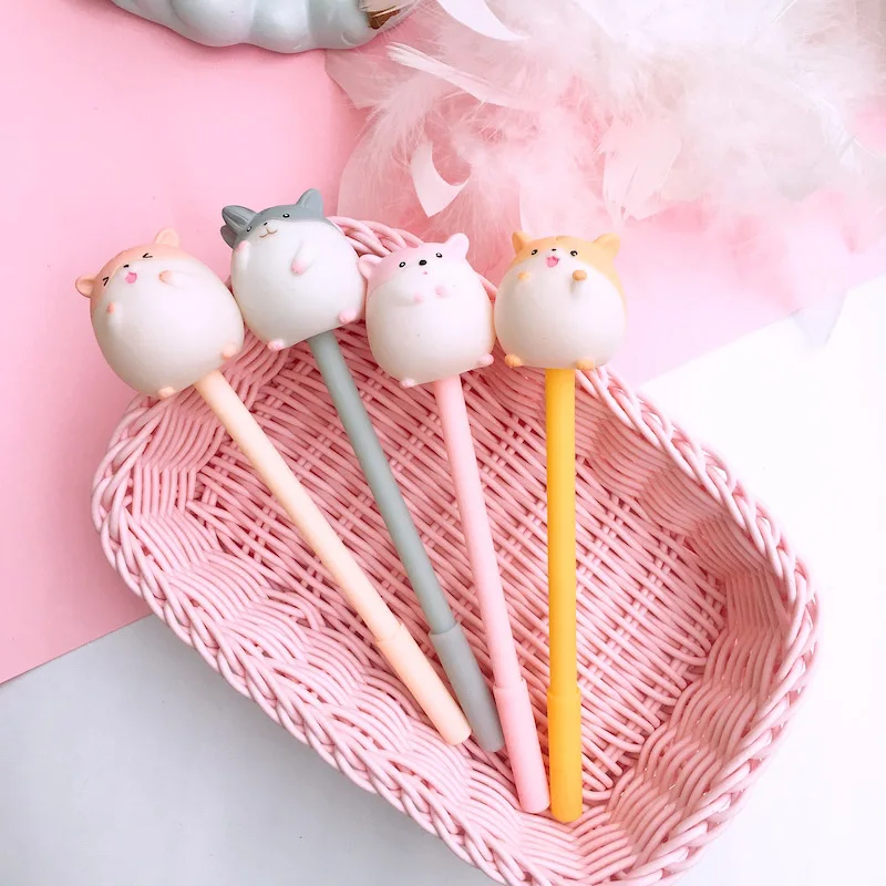 

1PC Cute Hamster Gel Pen Creative Pen Kawaii Cartoon Neutral Pens For Kids Girls Gifts School Office Supplies Novelty Stationery