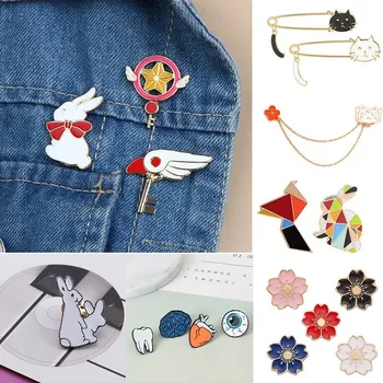 

Cartoon Animal Brooch Pin Colorful Drop Oil Brooches Cute Cat Rabbit Flower Brooches Pins For Women Kids Birthday Xmas Gift