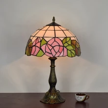 ODIFF Европейский пасторальный розовый розы отель спальня прикроватная лампа Американский Винтаж бар освещение гостиная столовая настольная лампа E27 E26