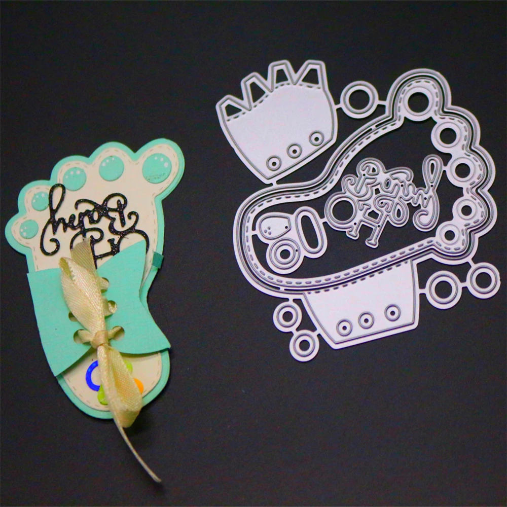

YINISE074 BABY FOOT CUTS Metal Cutting Dies For Scrapbooking Stencils DIY Album Paper Cards Decoration Embossing Folder Die CUT