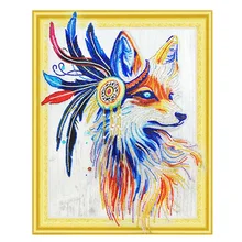 Фото на заказ! Diy Алмазная вышивка с рисунком лисы Алмазная картина украшение дома-палка дрель площадь размер 40 x50Cm