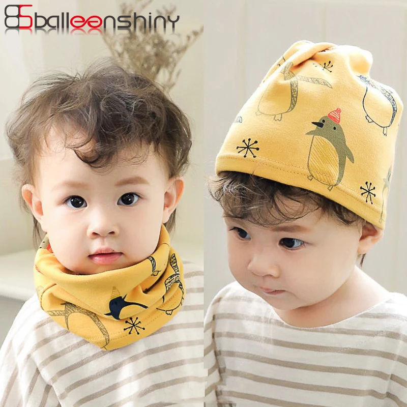 

BalleenShiny Kids Cartoon Cotton Scarves and Hats Cute Soft Baby Boy Girl Neckerchief Keep Warm Fashion New Autumn Winter Scarf