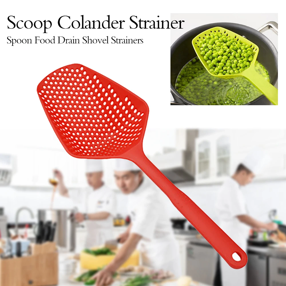 

Strainer Spoon Food Drain Scoop Colander Shovel Strainers Slotted Skimmer with Handle for Cooking Baking Kitchen Accessorie