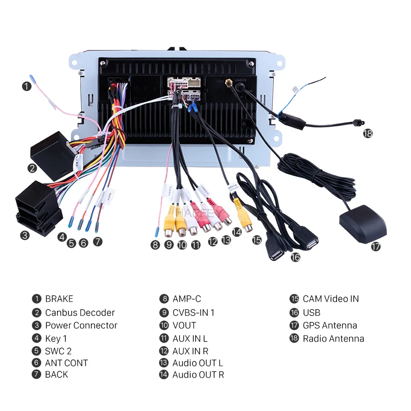 2 Din Android 8.1 2G RAM 32G ROM Car Radio GPS 2.5D Touchscreen Headunit for VW Volkswagen SEAT LEO