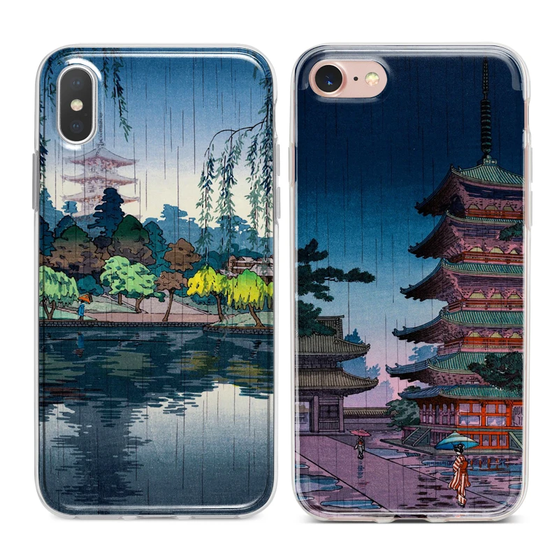Ukiyo-e Japanese Art Funda Soft TPU Silicone Phone Case Cover for iPhone XS Max XR 7 8 6 6S Plus 5S 5 SE 5C 4S 4 iPod Touch 5. |
