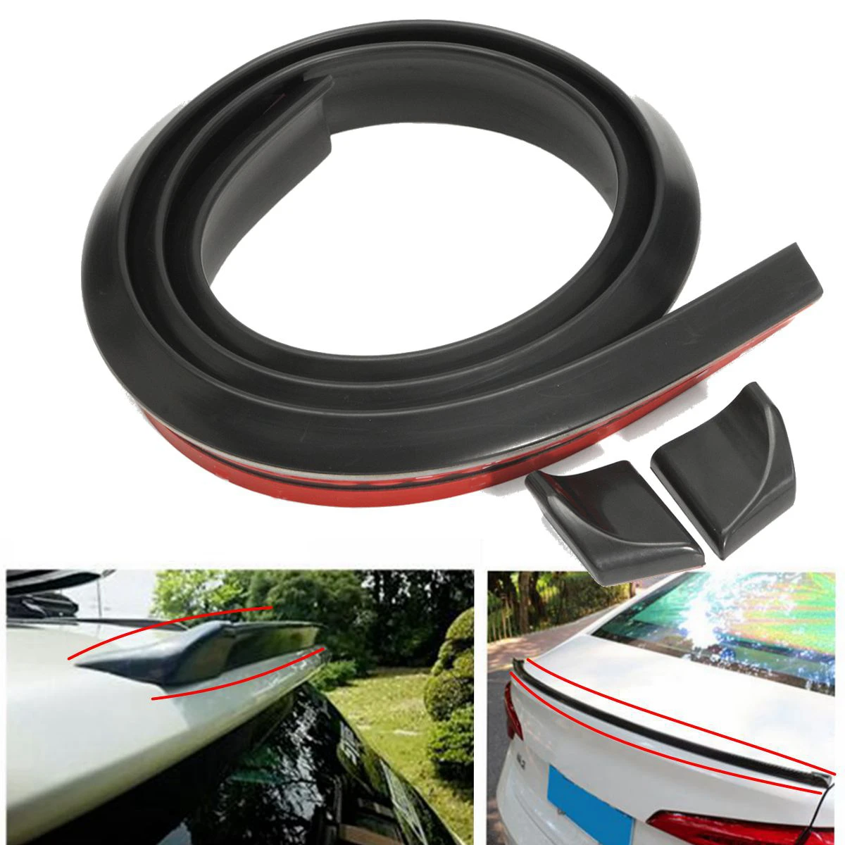 

1.5M Universal Car Rear Roof Spoiler Wing Lip Trim Tail Wing Lips Strip Protector For Audi for BMW for Toyota for Honda