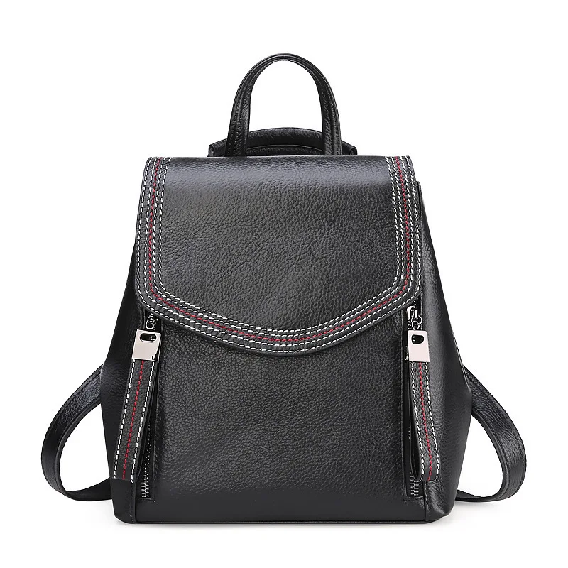 

2019 Fashion Style Real Leather Shoulder Bag Backpack High Quality School Mochila For Teenage Girls Daypack For Women