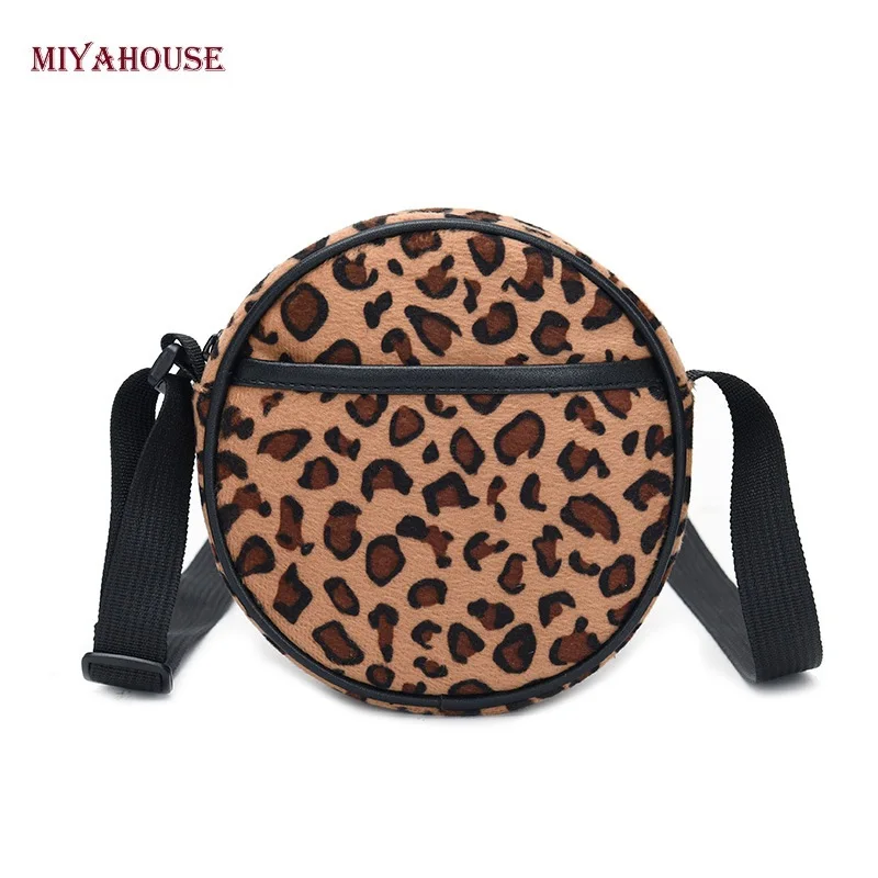 

Miyahouse Autumn And Winter Women's Shoulder Bag Leopard Small Round Bag For Teenager Girls Personality Female Messenger Bag