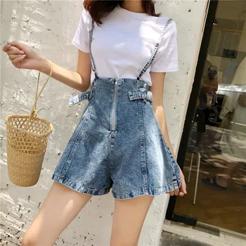 

2019 New Summer Fashion Women Slim High Waist Jean Shorts Front and Back Wear Wide Leg Short for Female
