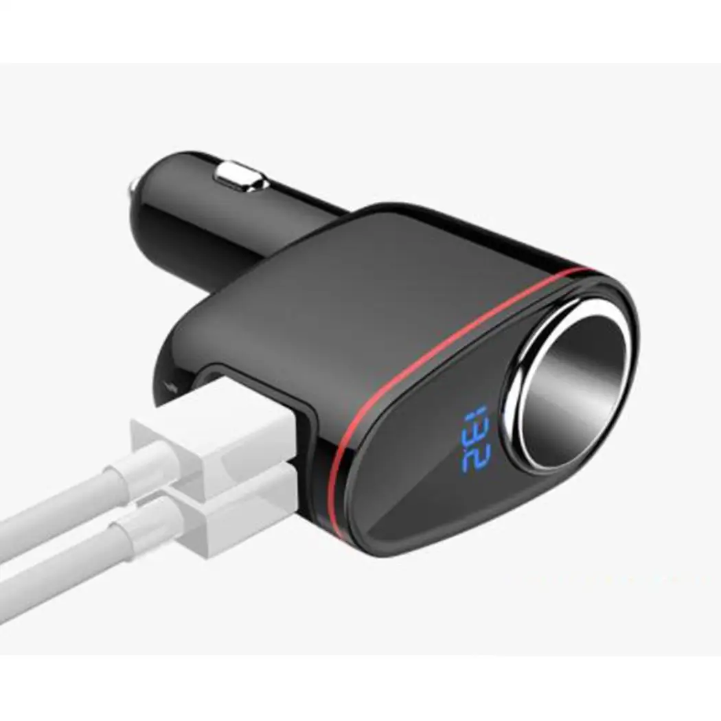 Цифровой дисплей Автомобильный адаптер многофункциональный двойной USB 3 6 5 V/3A V 9