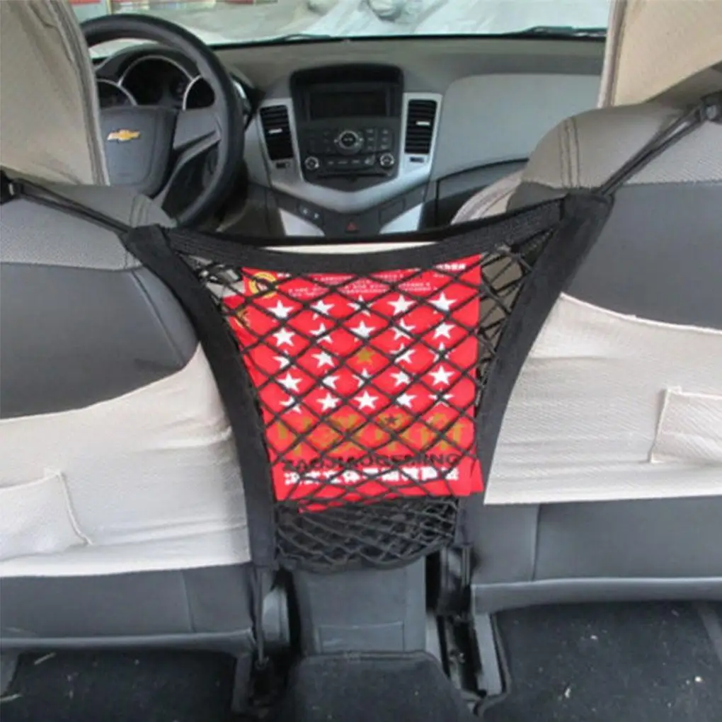 Strong Elastic Car Mesh Net Bag Between Car Organizer Seat Back Storage