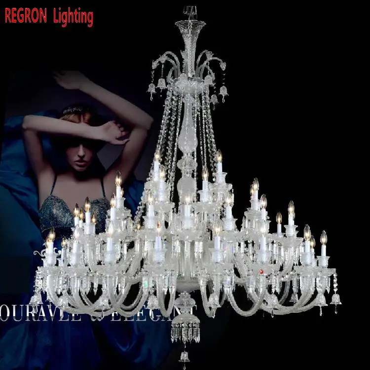 Большая люстра для церковного зала led lustre cristal современный 44 шт. хрустальная