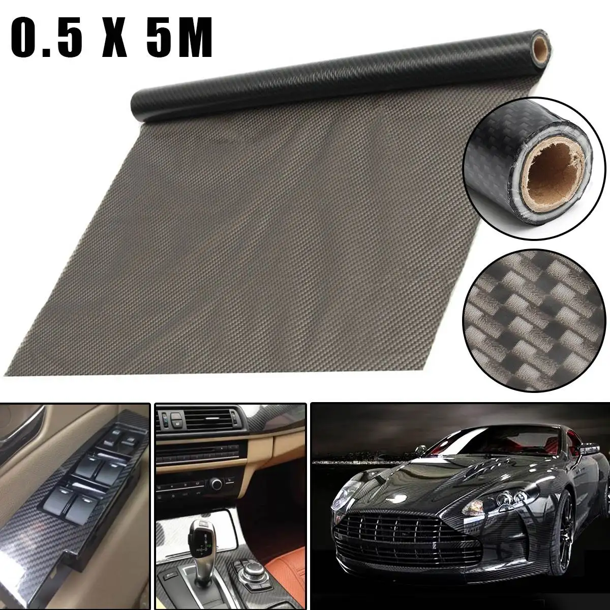 

Autoleader 0.5 x 5M PVA Black Carbon Texture Water Transfer Hydrodipping Film Fiber Hydro Dip Print Auto Motorcycle Decoration