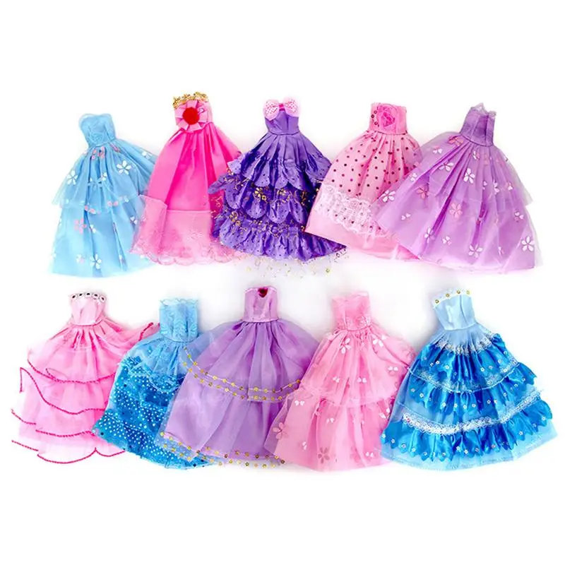 

10x Handmade Wedding Dress Party Gown Clothes Outfits For Barbie Doll Random