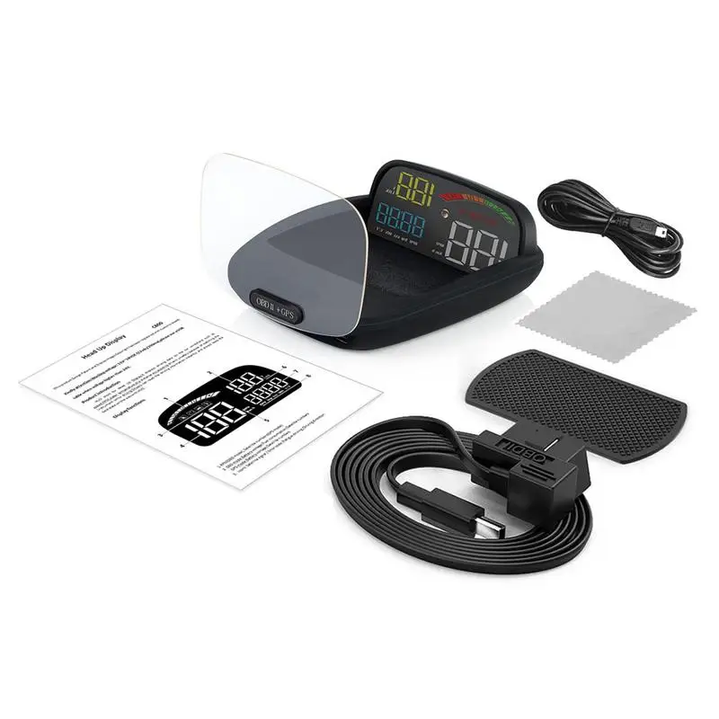 

2019 New C800 2 In 1 HD OBD2 Car HUD On-board Computer Speed Projector GPS Speedometer Head-Up Display