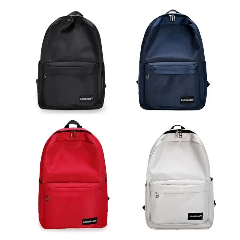 Прочные холщовые рюкзаки одноцветные унисекс для путешествий Простые повседневные деловые повседневные большие вместительные школьные сумки на плечо для мальчиков и девочек