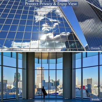 

Rabbitgoo One Way Window Film Anti UV Window Film Removable Decorative Heat Control Privacy Glass Self-Adhesive Toning Films