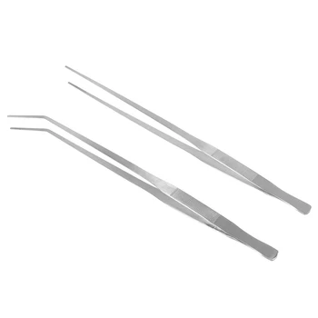

2pcs 48 CM Straight Tweezers And Curved Tip Tweezers Aquarium Tank Aquatic Plant Tongs Tweezers Tools for Fish Tank Plants