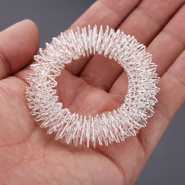 2 Pcs Acupuncture Ring Finger Hands Pain Relief Bracelet Relax Wrist Care Tool Massager SN-Hot