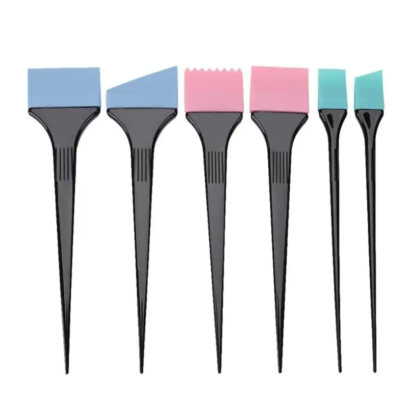 

6pcs/Set Silicone Hair Dyeing Brushes Scrapper Spatula Silicone Hair Coloring Comb Kit Home Salon DIY Hair Styling Tools