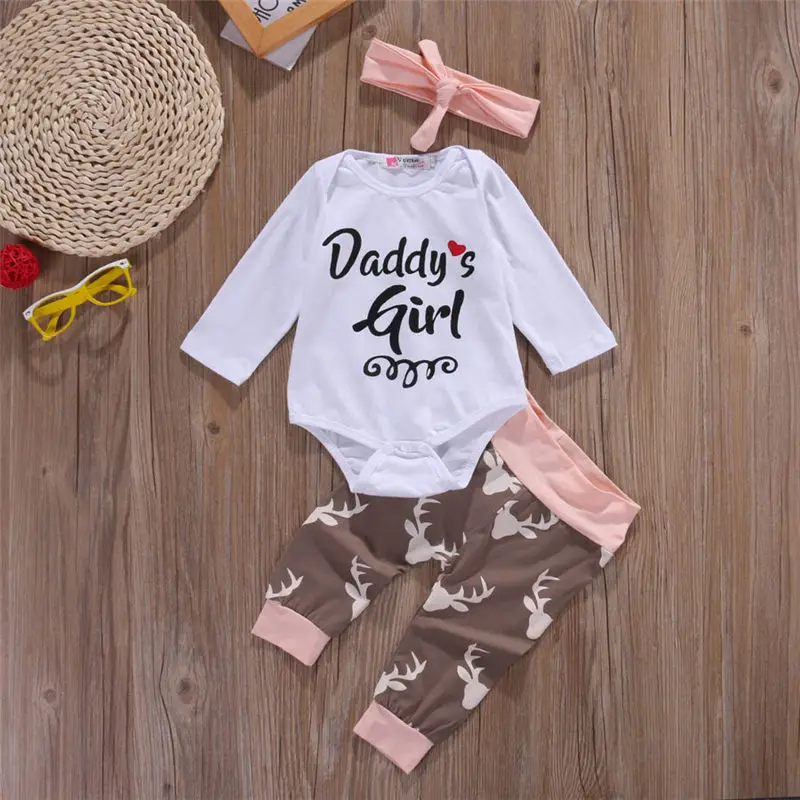 Emmababy горячая Распродажа папа девочка 3 шт. для новорожденных Детский